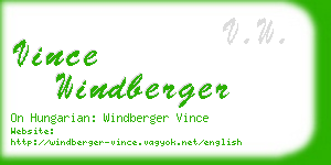 vince windberger business card